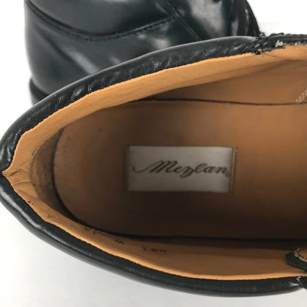 MEZLAN Barletta Leather Lace Up Apron Chukka Boots Sz 13W Black